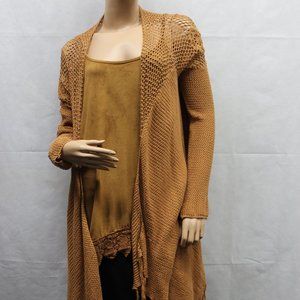 Daytrip High Low Crochet Open Fringed Cardigan